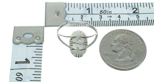 Turquoise Opal Inlay Genuine Sterling Silver Southwest Ring Size 5-1/2 RX88570